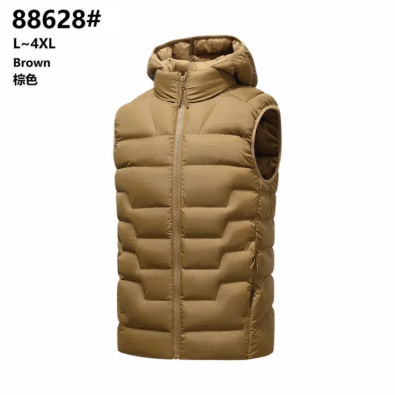 Gilet matelassé sans manches pour homme, parka épaisse en peluche, manteau d'hiver chaud et épais à 
