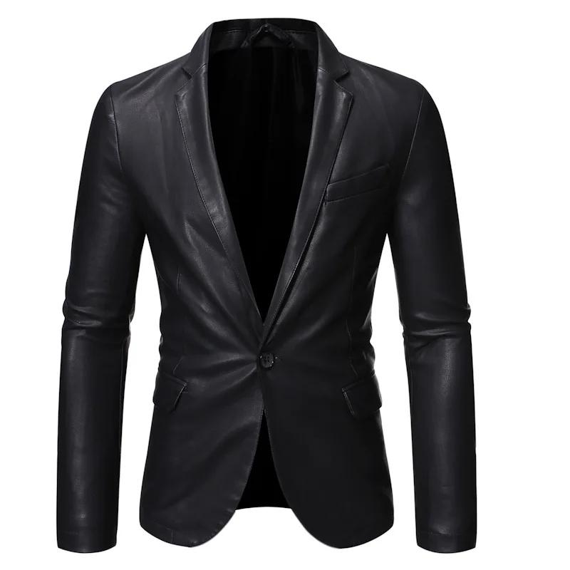 Veste en cuir élégante et décontractée pour homme, nouvelle version coréenne, coupe ajustée, fermetu