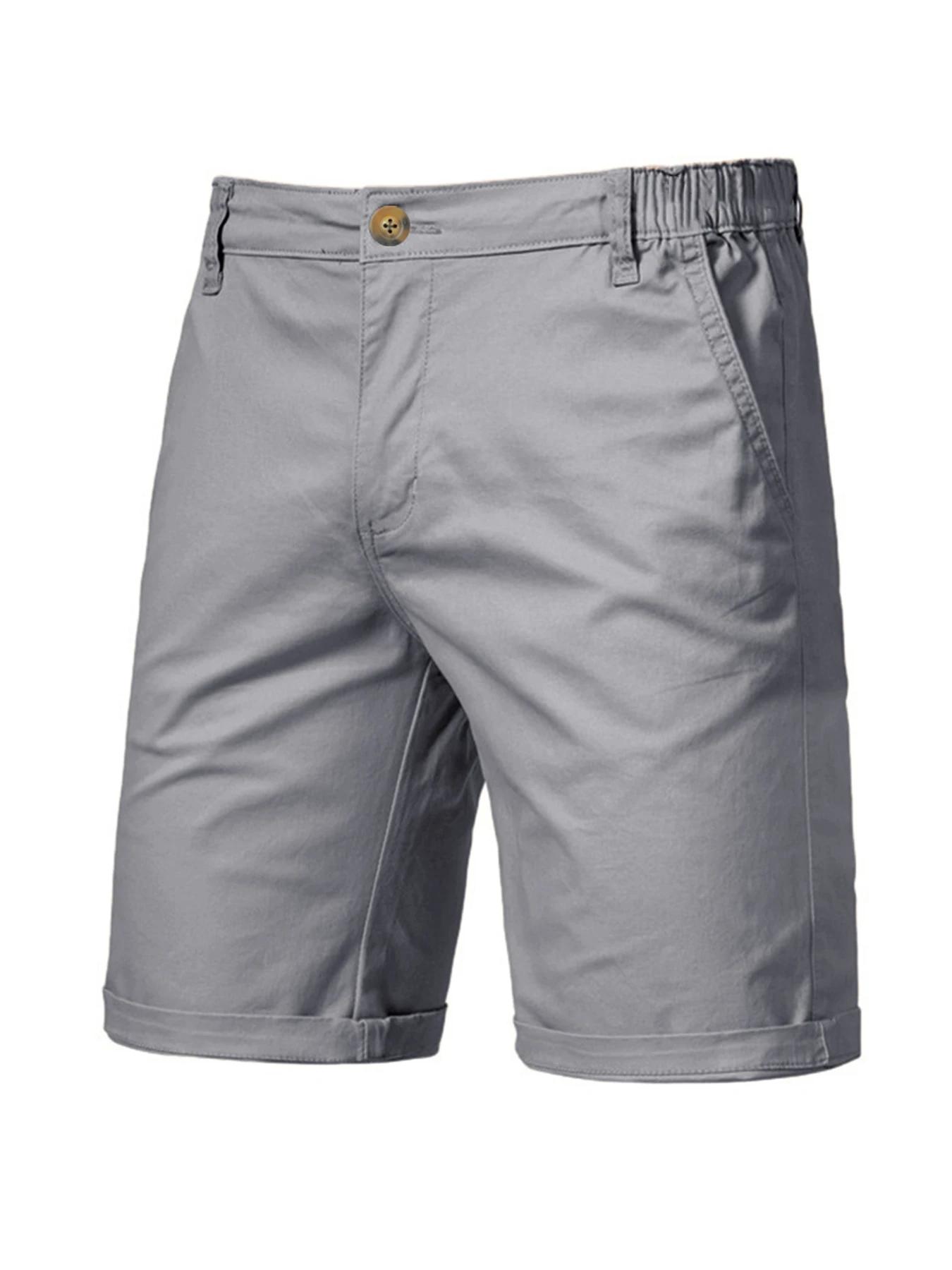 2025 hommes couleur unie pantalon court décontracté plage respirant confortable pantalon court droit