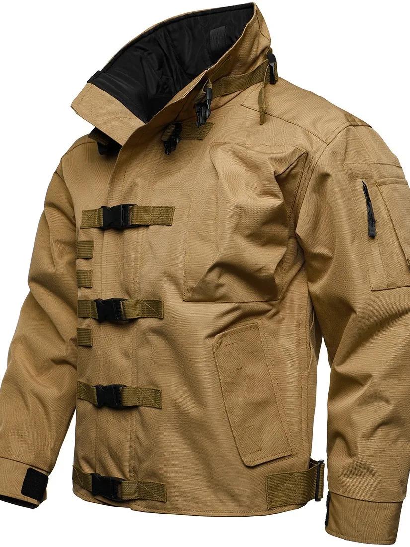 Veste de haute qualité pour homme, imperméable, résistante à l'usure, multi-poches, veste de randonn
