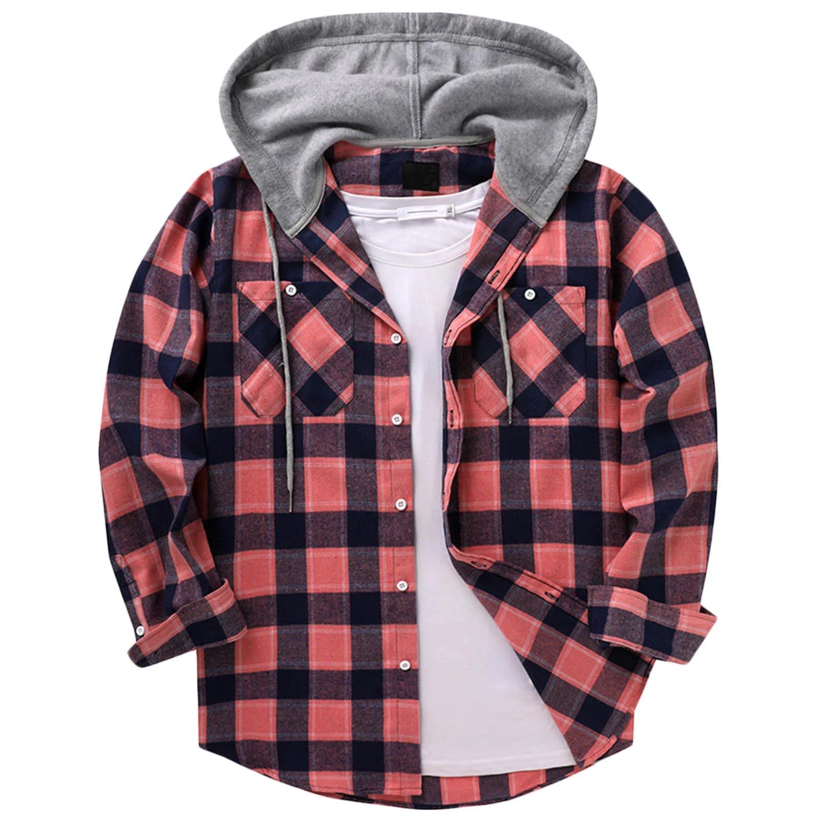 Nouveaux hommes classique chemise à carreaux manteau printemps automne flanelle à manches longues sw