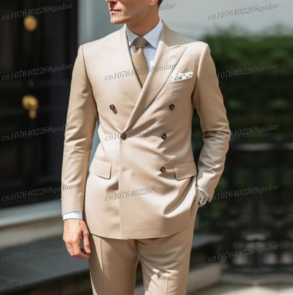Costume rose pour hommes, pour occasions formelles, fête de mariage, Tuxedos pour marié, Costume de 
