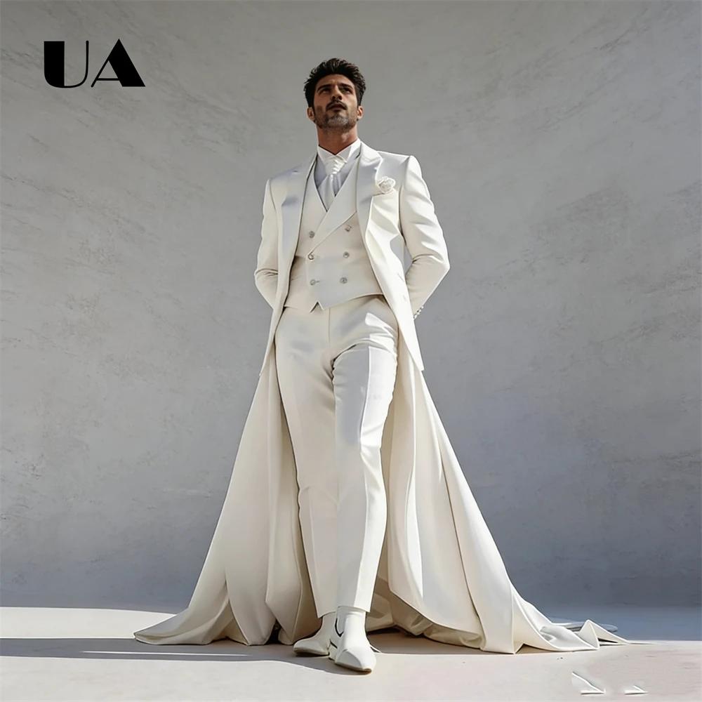 Ensemble de costume trois pièces pour hommes, costume de Banquet, veste et pantalon à longue queue, 