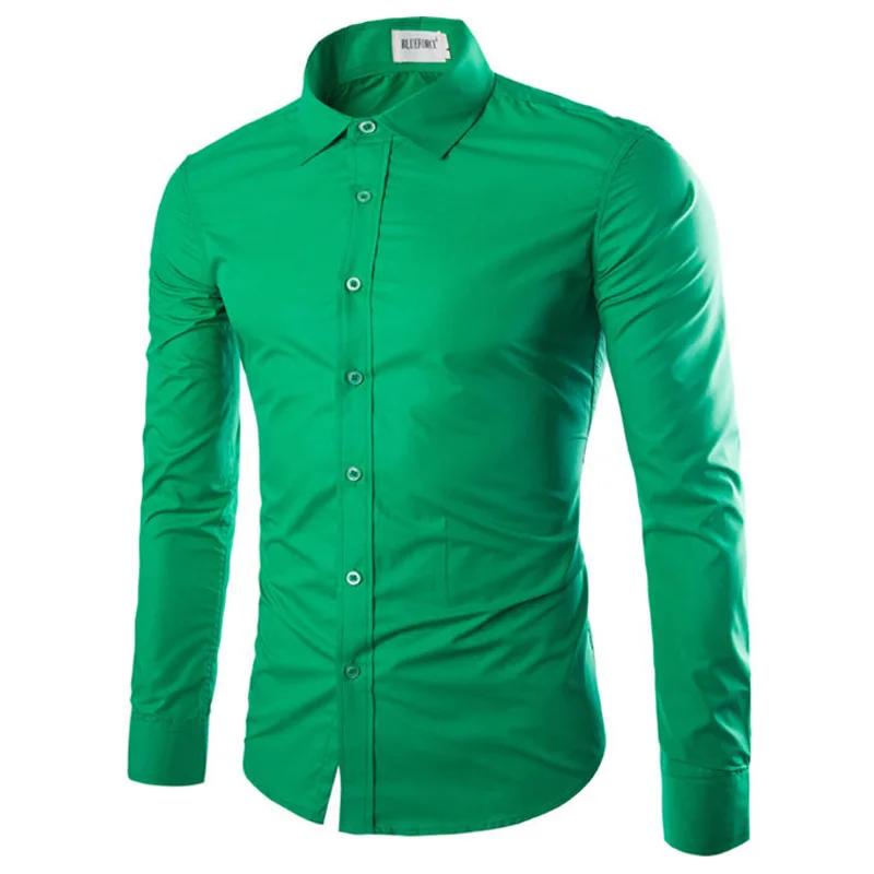 14 couleurs couleur unie hommes à la mode couleur bonbon chemise hommes décontracté à manches longue