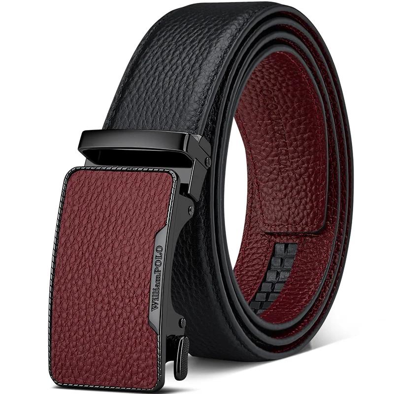 Ceinture d'affaires à la mode pour hommes, ceinture à boucle automatique en cuir, ceinture décontrac