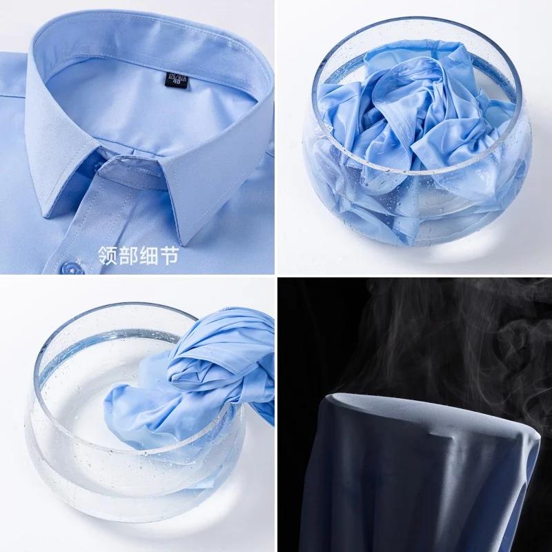 Nouveau Anti-rides hommes chemises manches courtes chemises habillées pour hommes coupe ajustée Cami