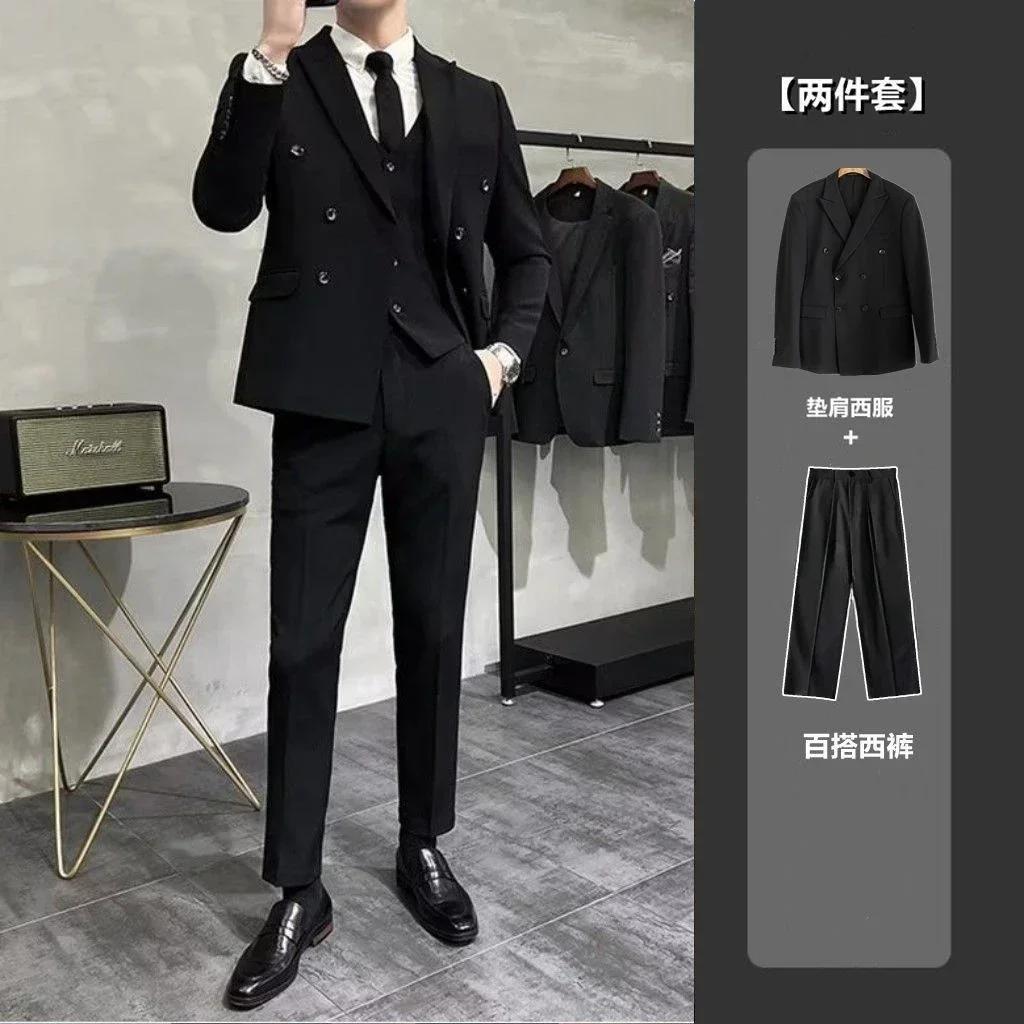 Ensemble de tenue de mariage 2 pièces pour hommes, coupe cintrée, costumes et blazers complets, robe