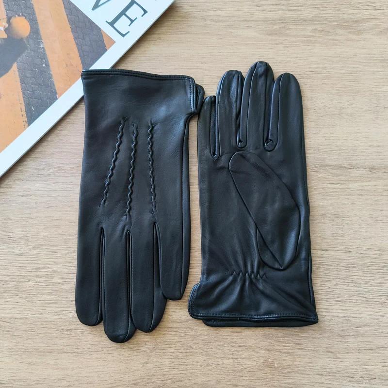 Gants fins en cuir de mouton pour hommes, protection solaire d'été en plein air pour le cyclisme et 