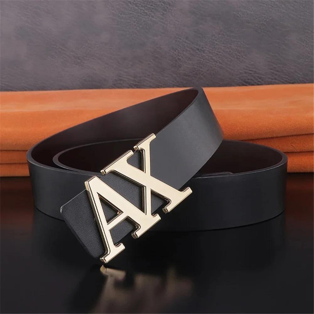 Ceinture homme à la mode Simple lettre boucle réversible mâle ceinture pour hommes 3.8 cm luxe bonne
