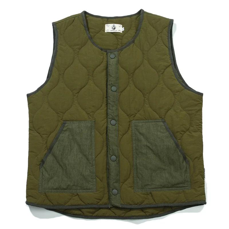 Gilet rembourré en coton Vintage pour hommes, veste matelassée sans manches, épais, chaud, décontrac