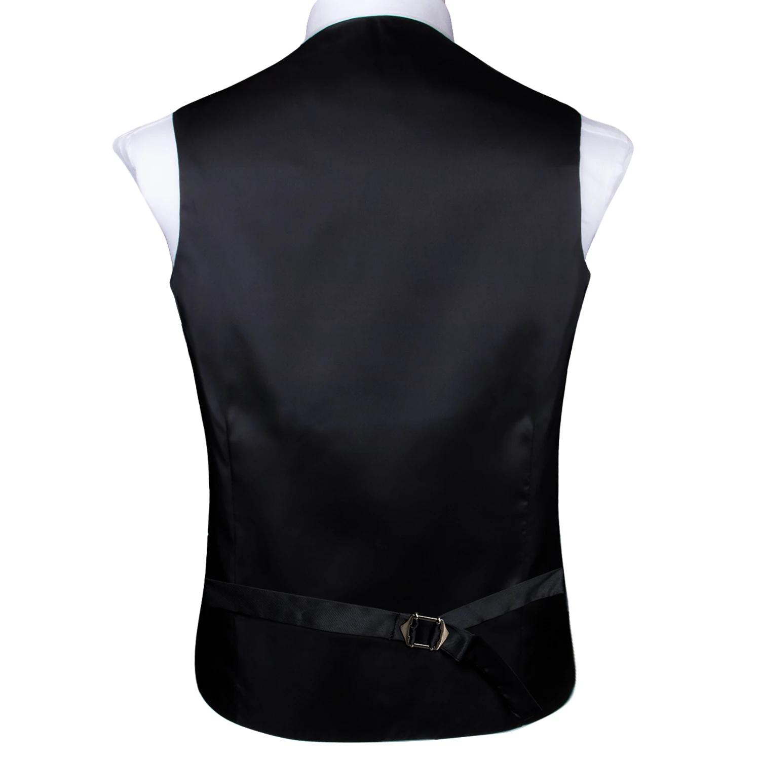 Ensemble de costume pour homme : Gilet, cravate, pochette et boutons de manchette jacquard floral Pa