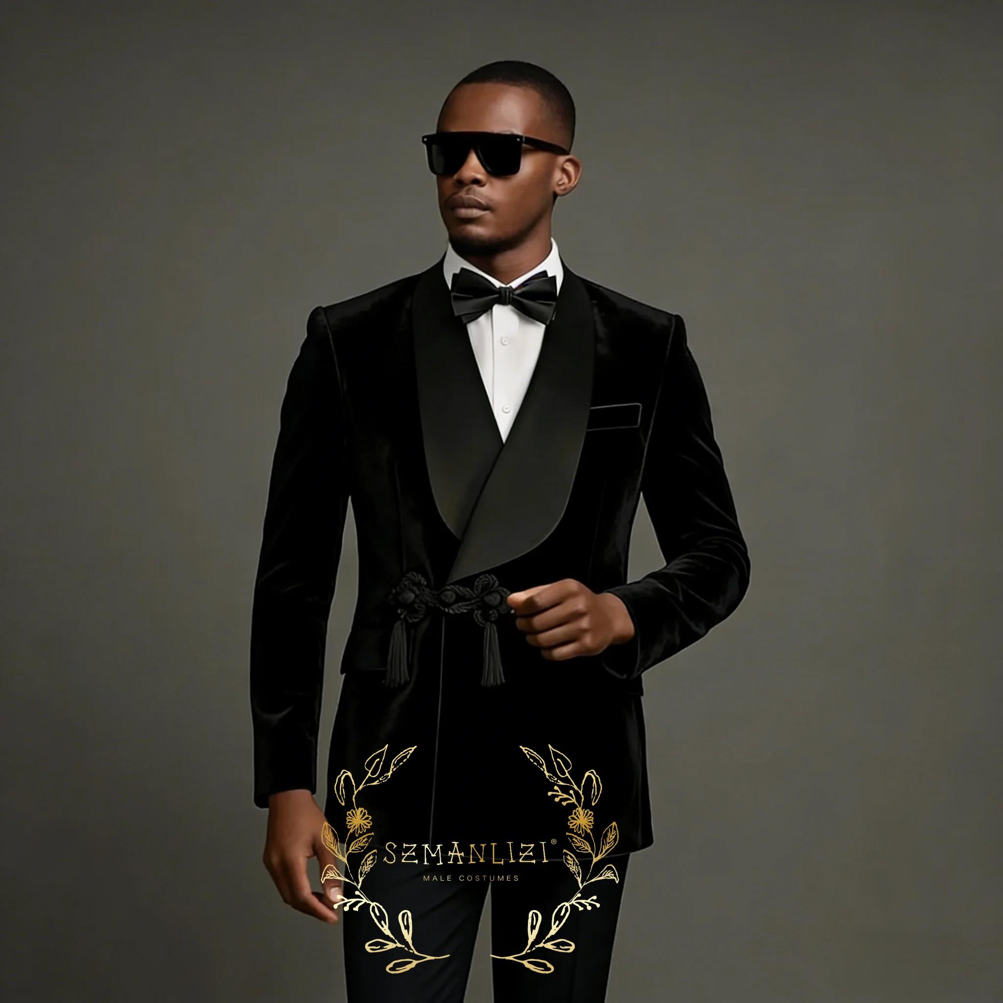 Costumes pour hommes 2 pièces à revers pointus croisés, ensembles de blazer slim fit à carreaux marr