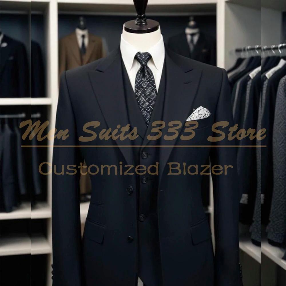Costumes sur mesure bleu marine pour hommes – Collection de luxe pour mariage 2026 – Tenue élégante 
