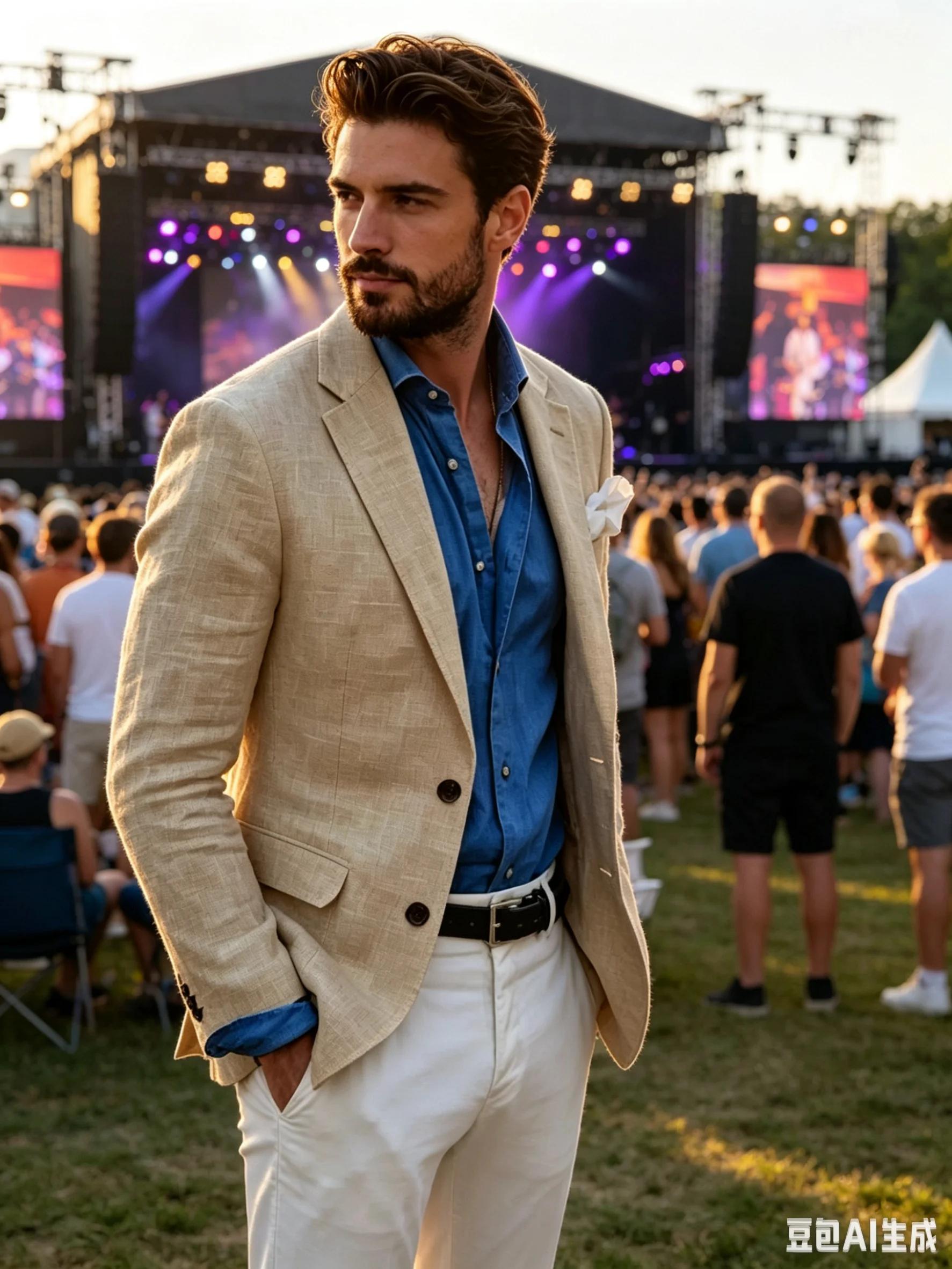Blazer de costume homme en lin beige/bleu, deux boutons, veste décontractée chic, nouveau modèle pri