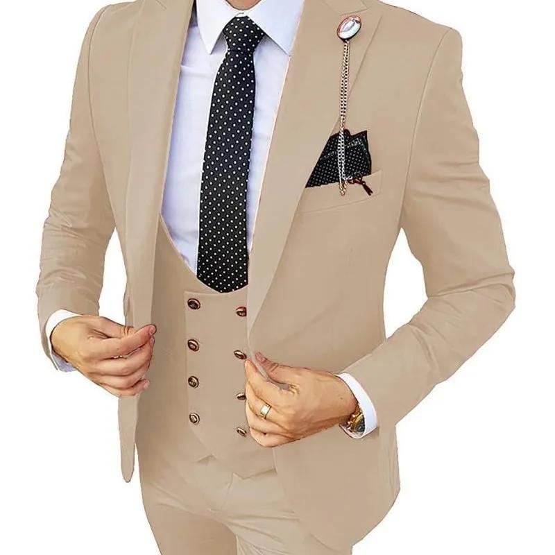 Vêtements pour hommes de créateurs italiens, ensemble de costume 3 pièces de haute qualité, mode bus