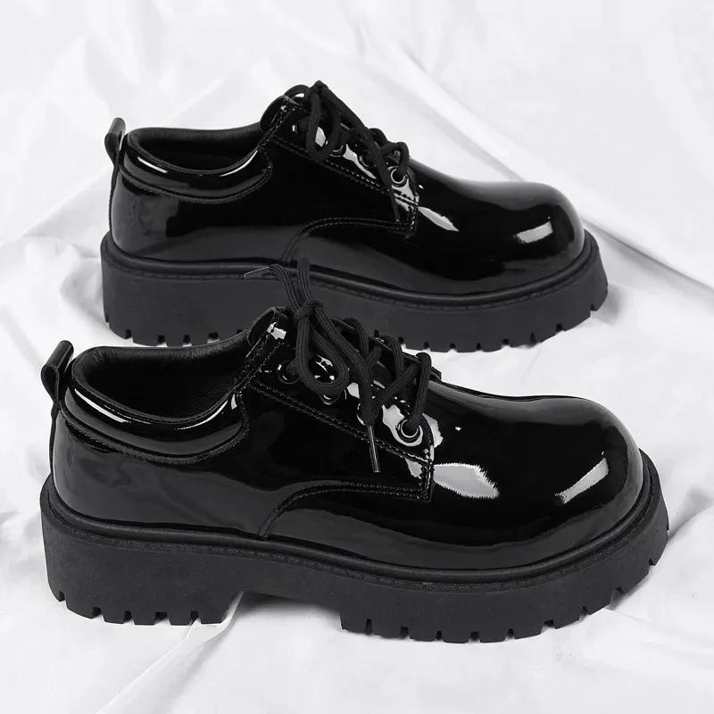Chaussures Derby en Cuir Verni Tendance pour Homme 2026 – Chaussures Habillées Exquises pour Affaire