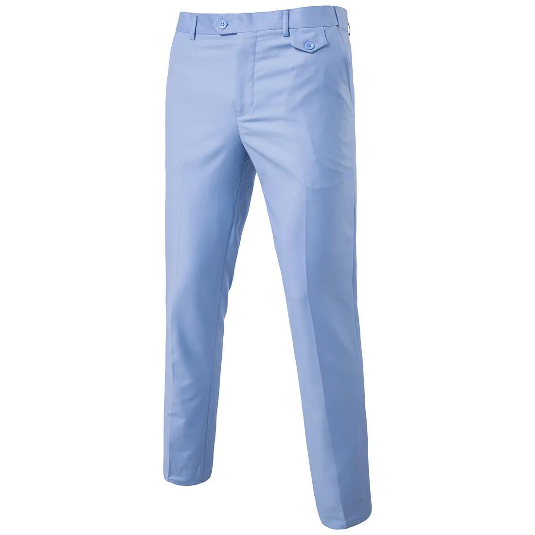 Pantalon de costume ajusté noir pour hommes, pantalon formel décontracté d'affaires