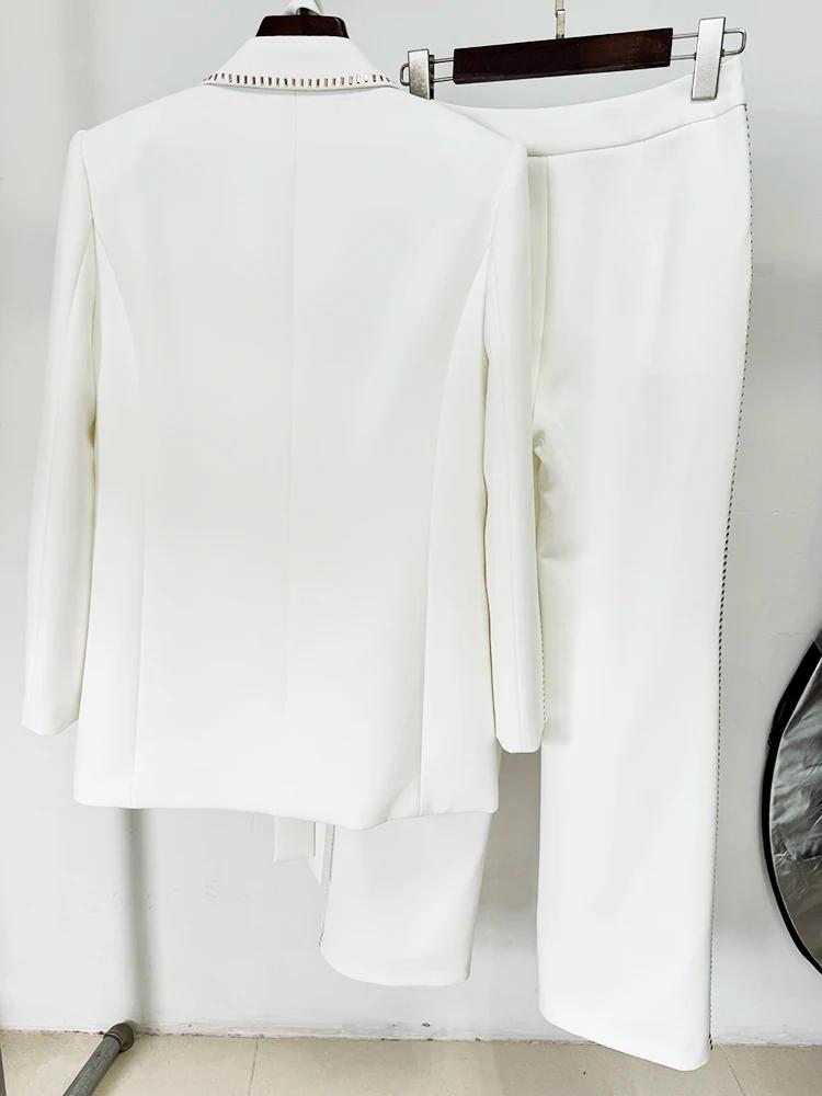 Ensemble de costume de créateur HIGH STREET, dernière mode 2026, pour femme, avec blazer à bouton un