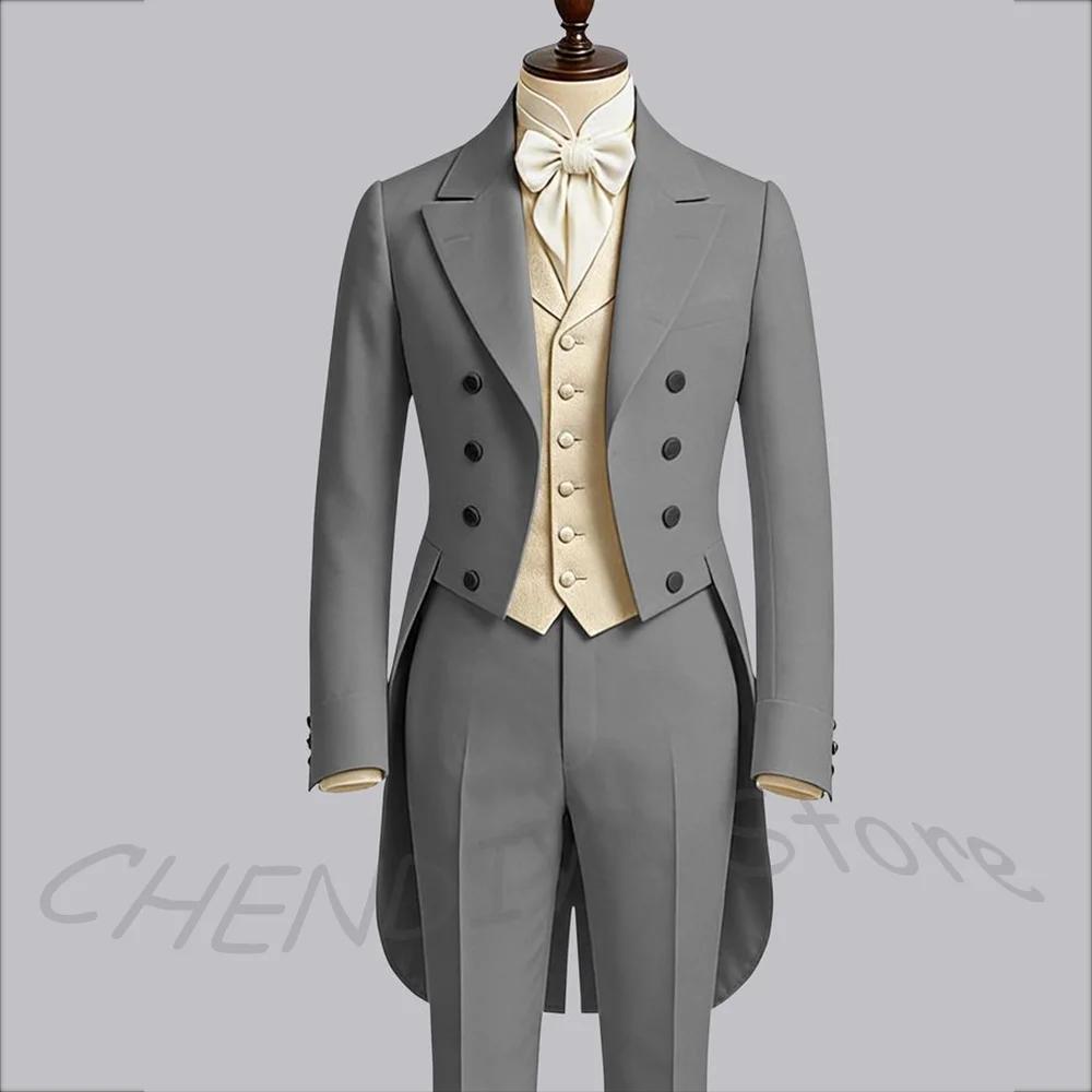 Costume de mariage élégant pour hommes, ensemble de vêtements à la mode à revers, trois pièces, haut