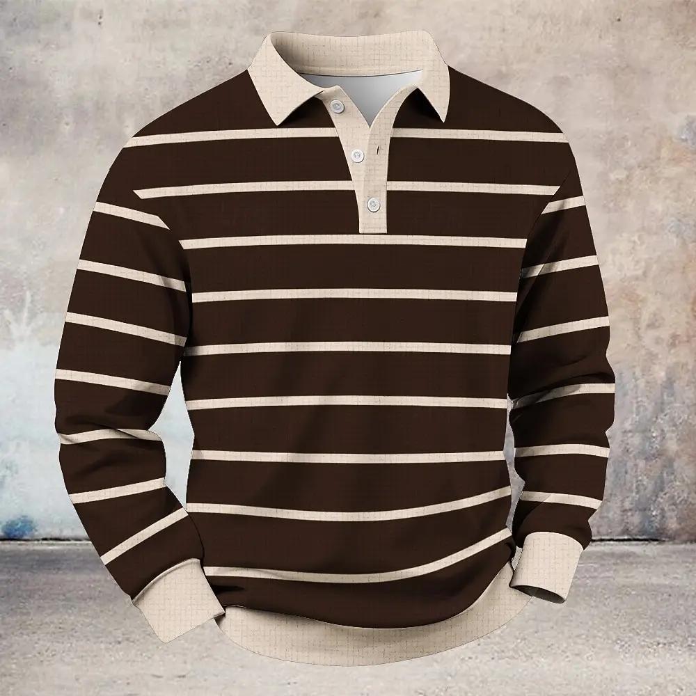 Chemise à col rabattu sur mesure – Chemise à manches longues pour homme avec des accents à fines ray