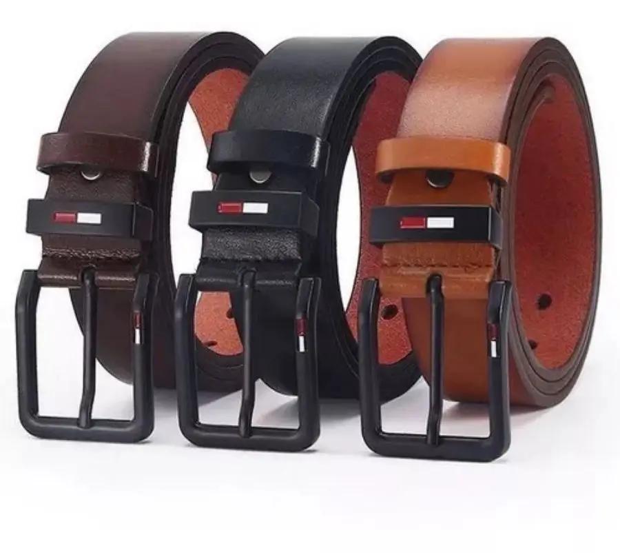 Ceinture carrée en alliage de cuir PU pour hommes
