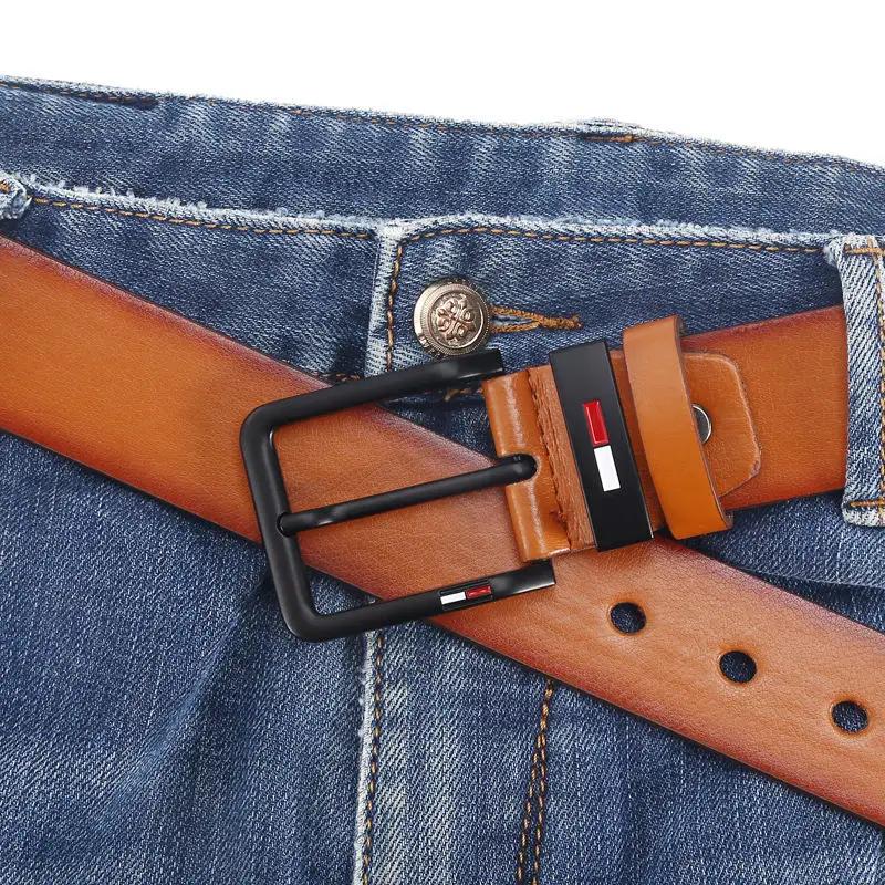 Ceinture carrée en alliage de cuir PU pour hommes