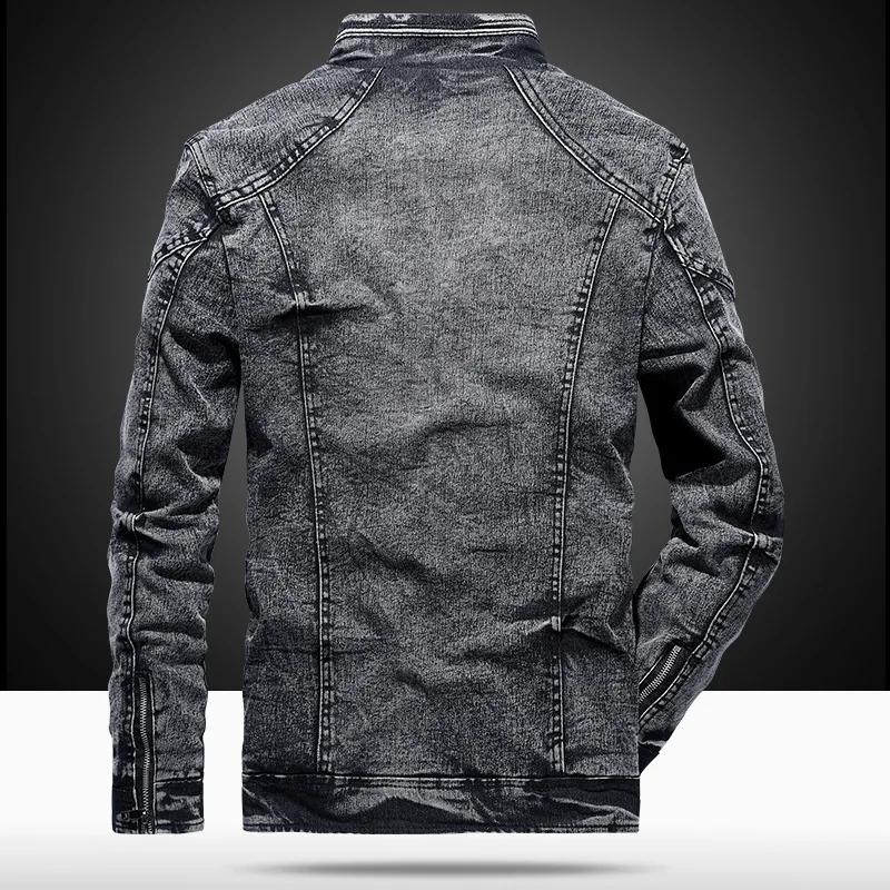 Blouson aviateur en denim vintage pour hommes