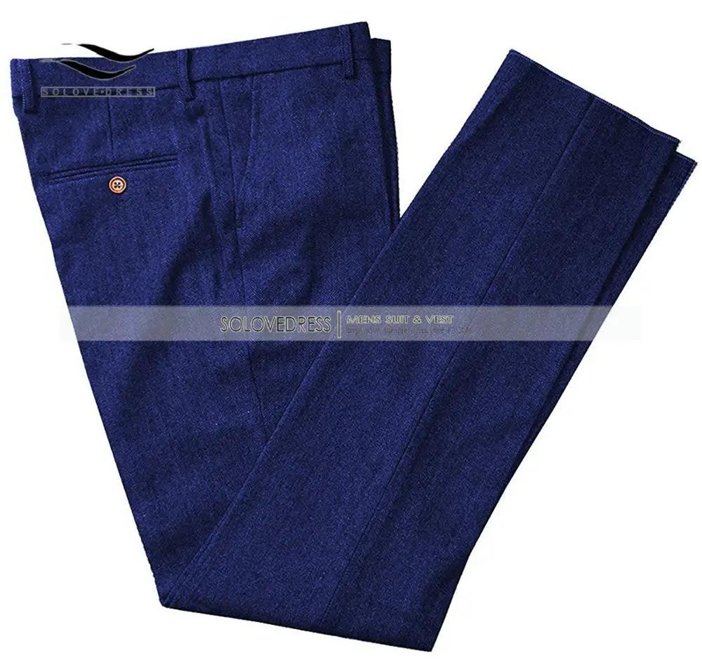 Pantalon en tweed de laine trempé pour homme