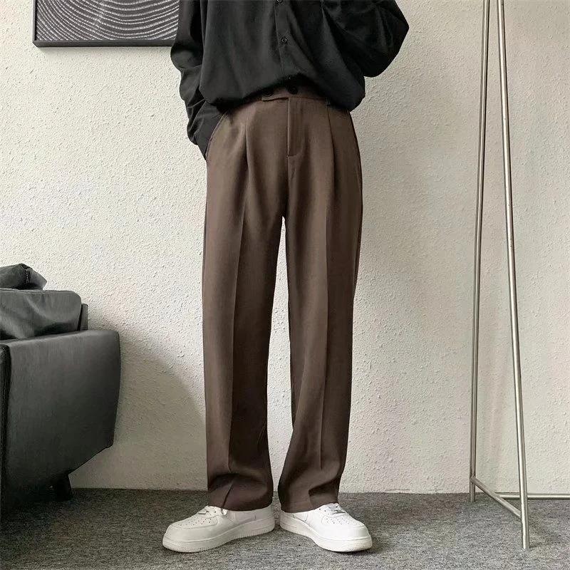 Pantalon de costume marron/noir pour hommes