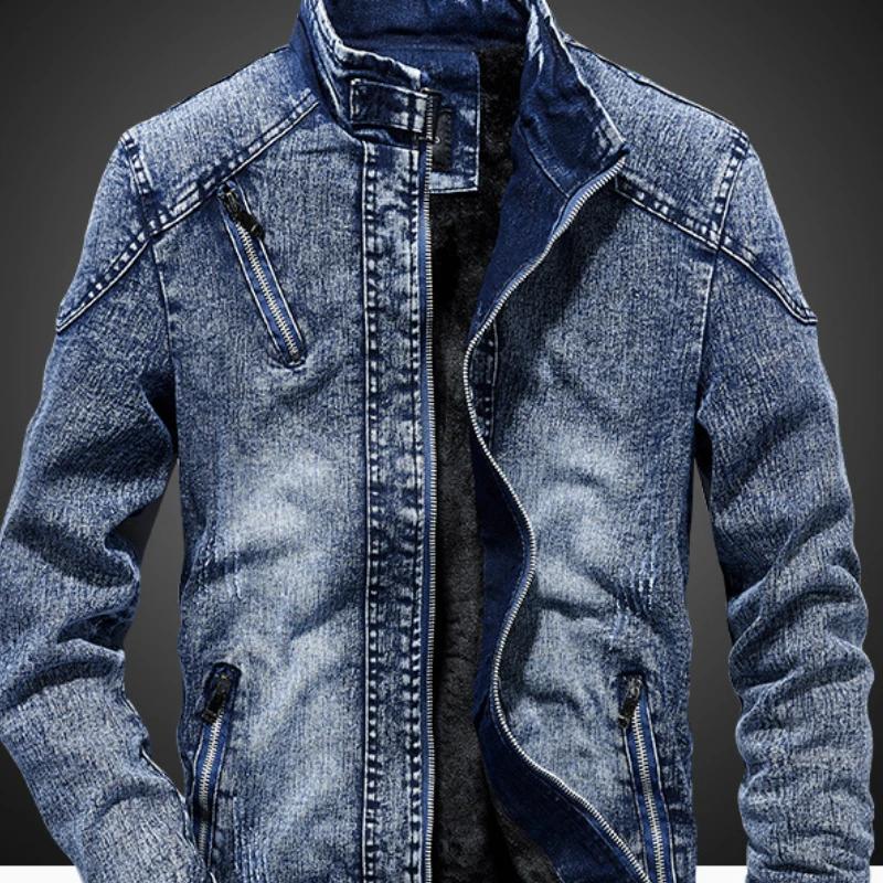 Blouson aviateur en denim vintage pour hommes