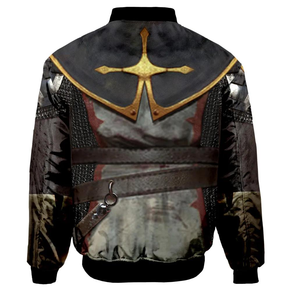 Blouson aviateur imprimé chevaliers templiers pour hommes