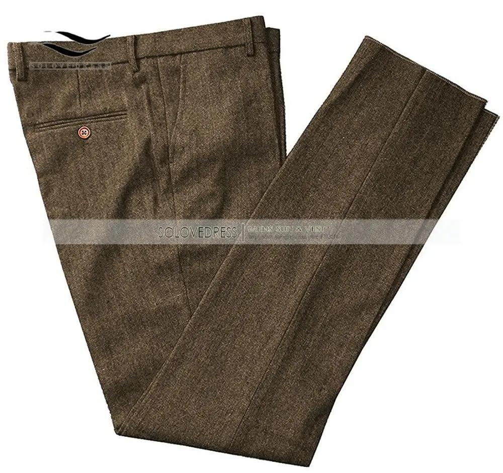 Pantalon en tweed de laine trempé pour homme