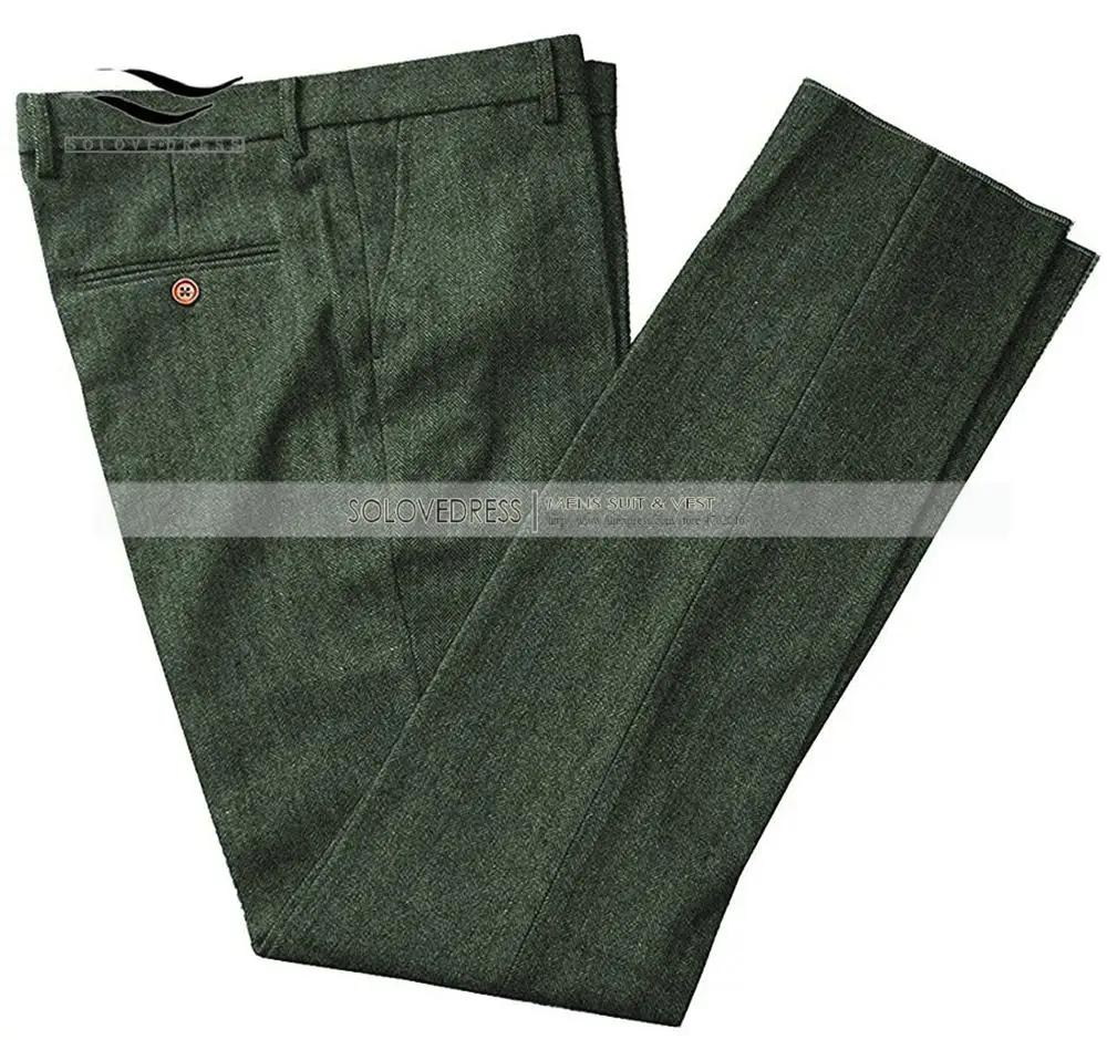 Pantalon en tweed de laine trempé pour homme