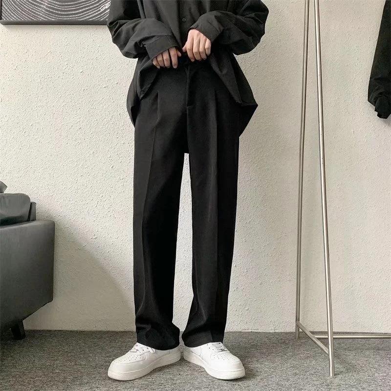 Pantalon de costume marron/noir pour hommes
