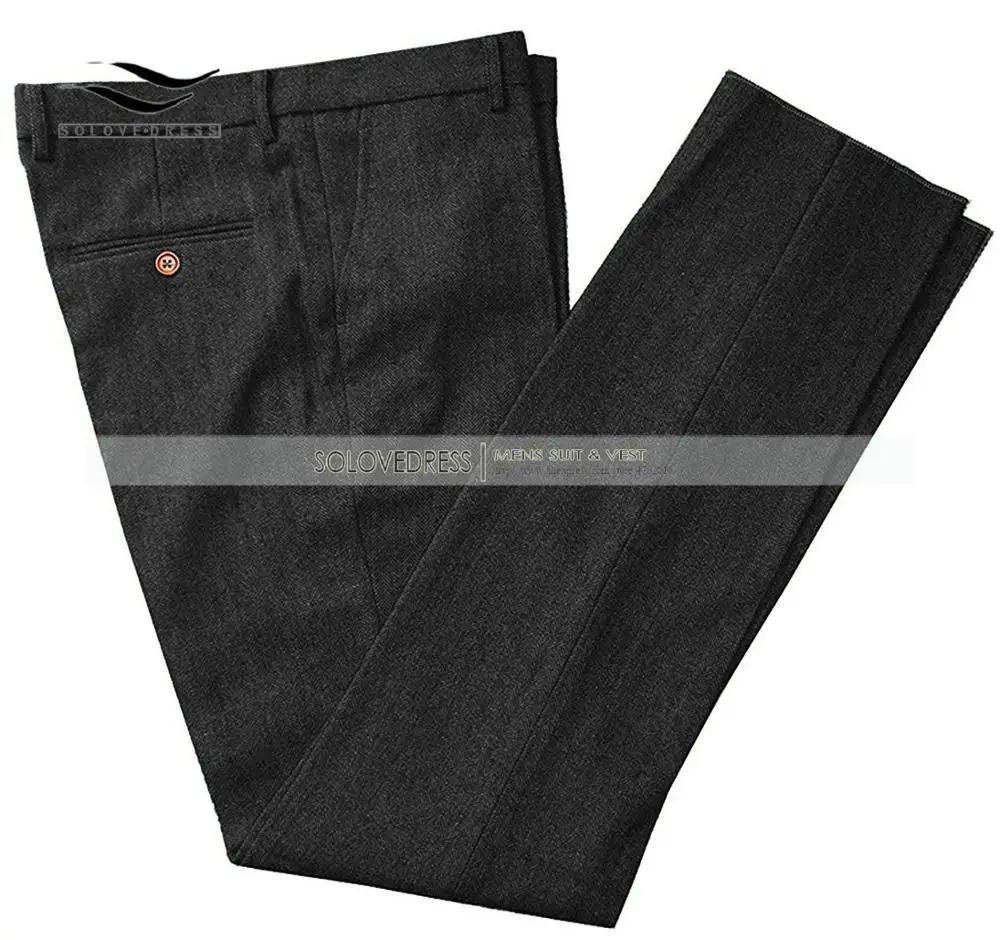 Pantalon en tweed de laine trempé pour homme