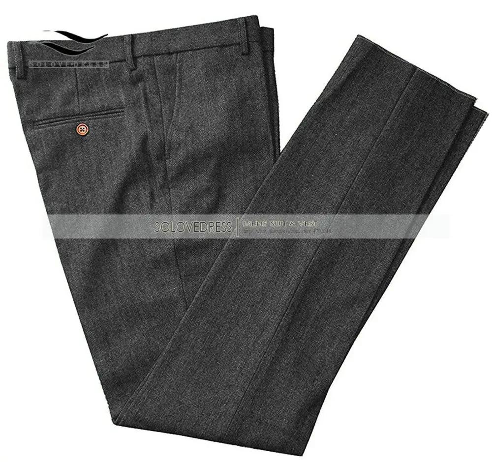 Pantalon en tweed de laine trempé pour homme
