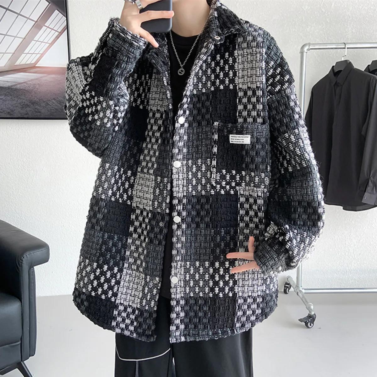 Veste à carreaux surdimensionnée pour homme