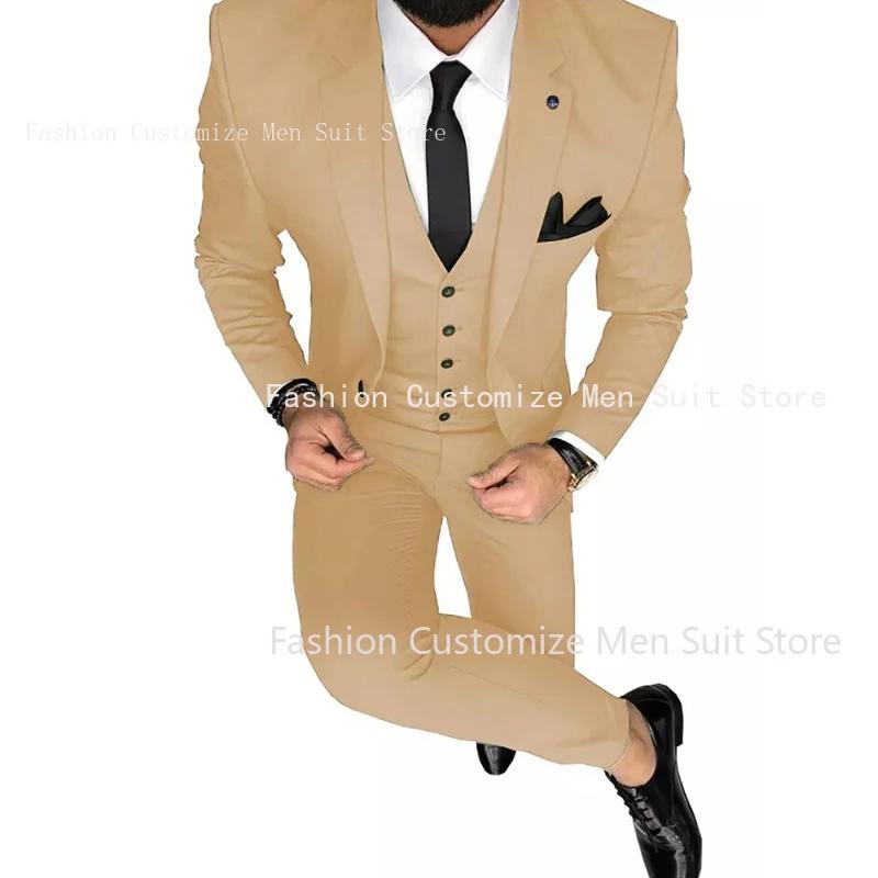 Smoking de mariage classique vert olive pour hommes