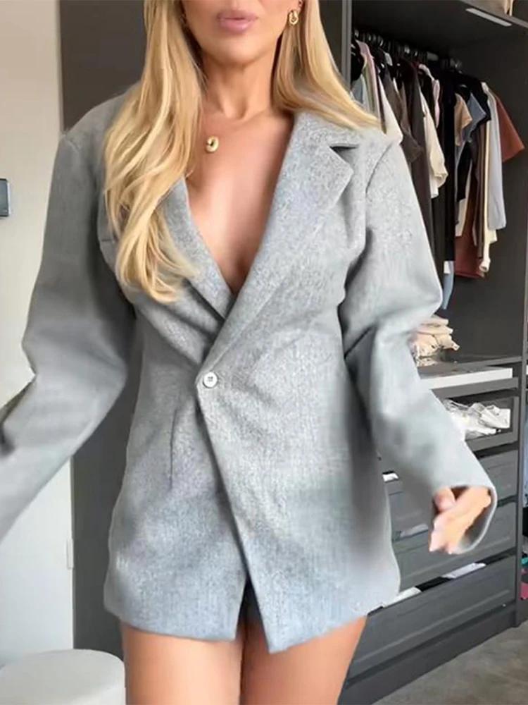 Veste de costume en laine à un bouton