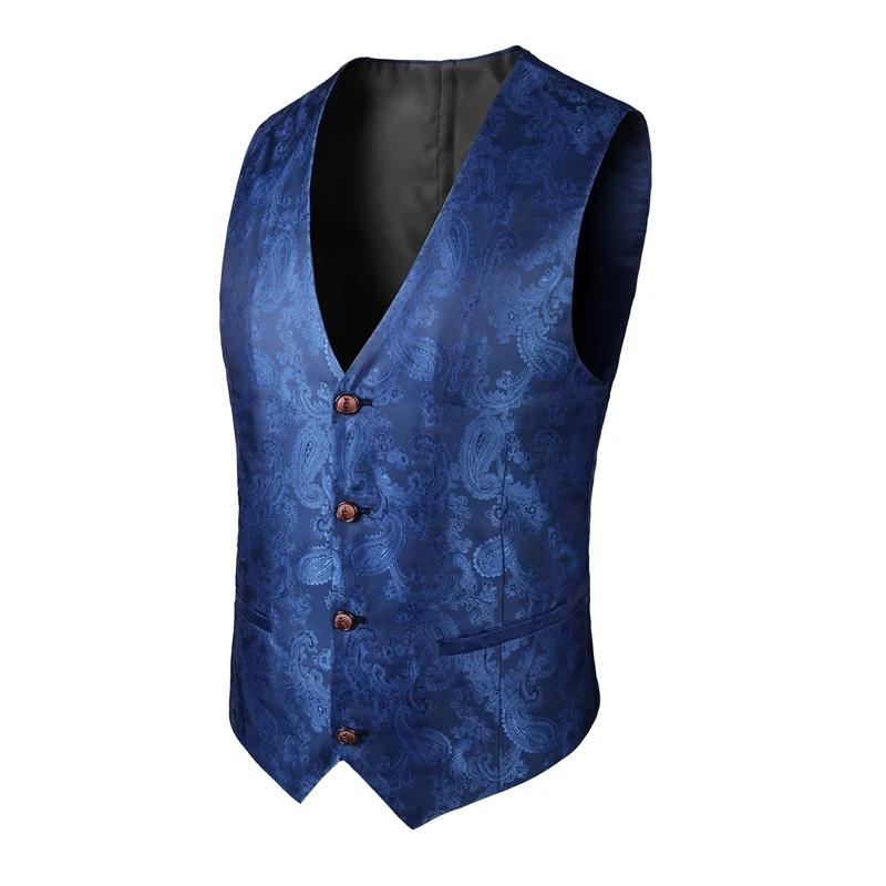 Gilet noir Jacquard à col en v pour hommes