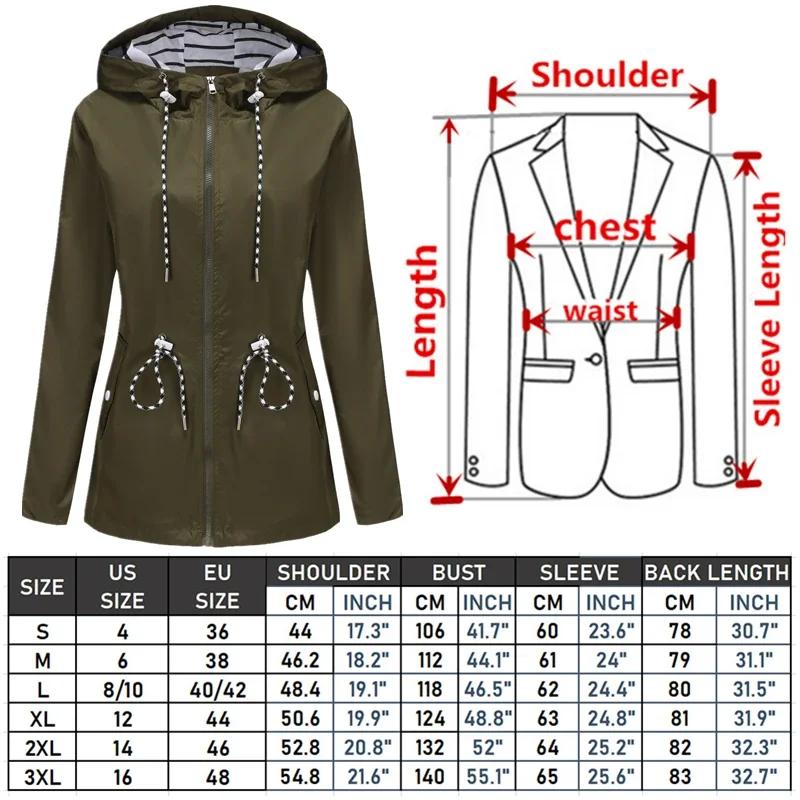 Veste à capuche imperméable bleue pour femmes