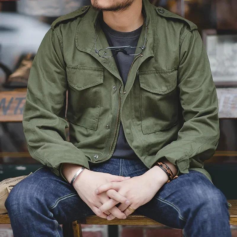 Veste rétro européenne et américaine pour hommes. Coupe-vent de loisirs avec plusieurs poches