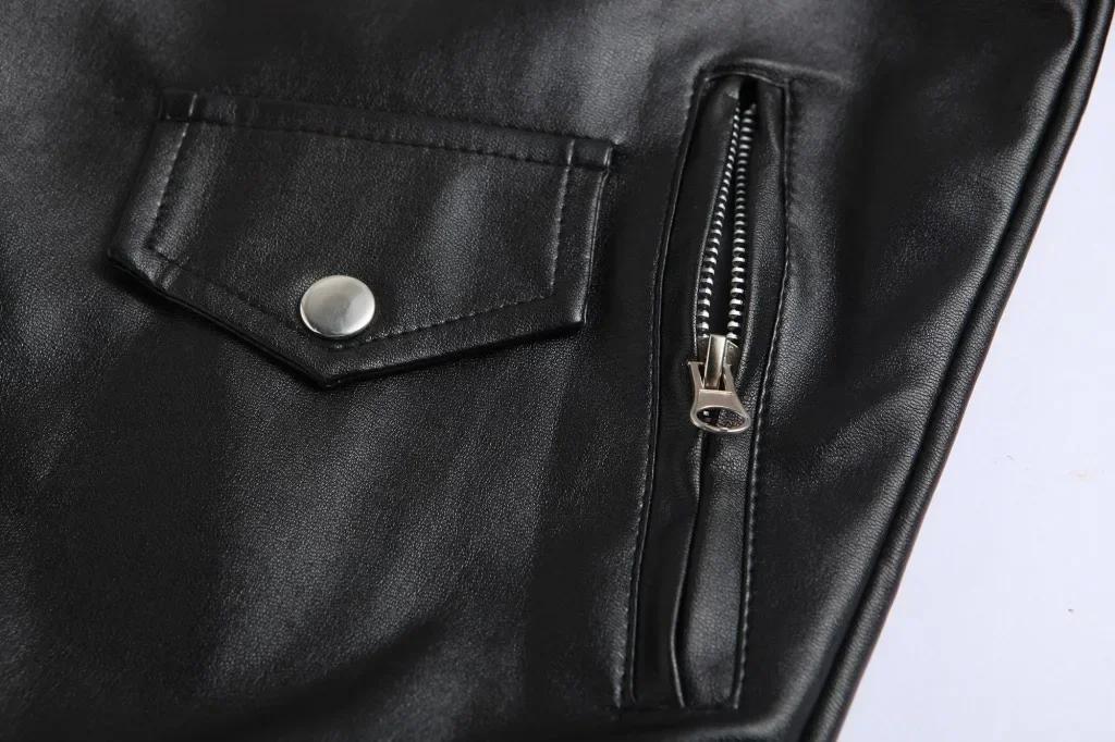 Veste en cuir PU pour homme 2026