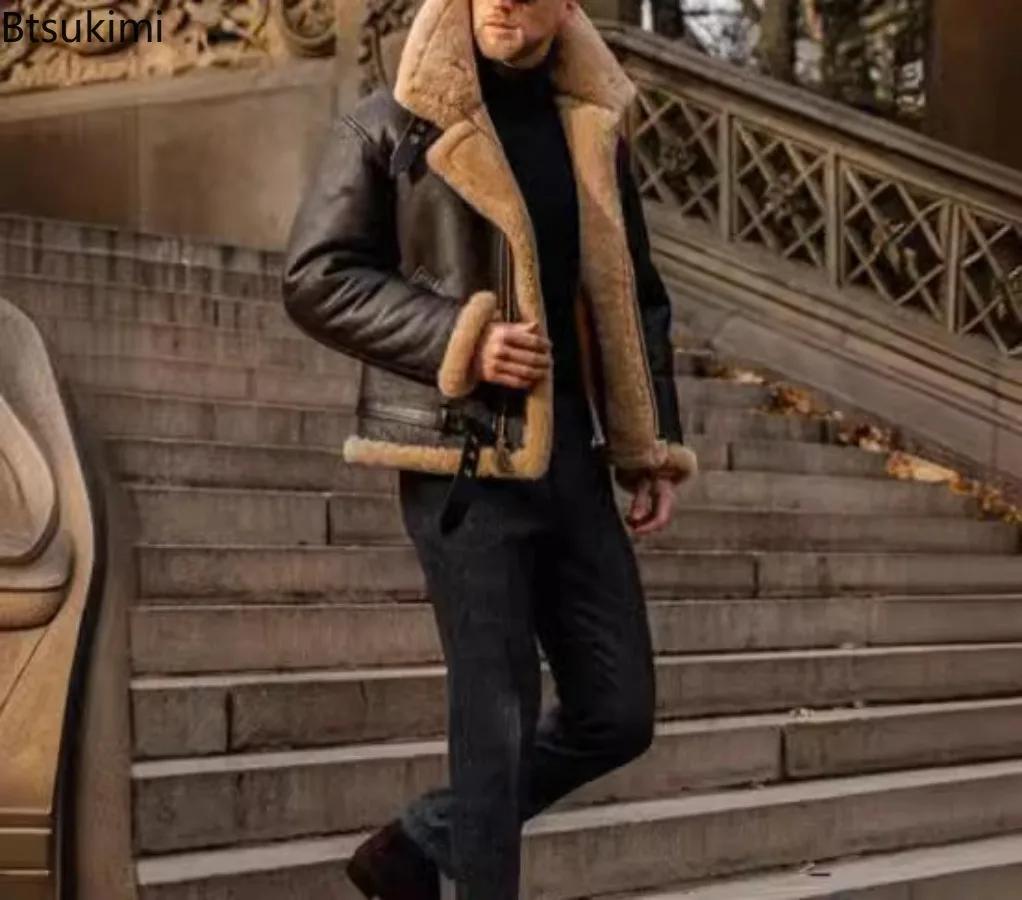 Vestes d'hiver en cuir pour hommes