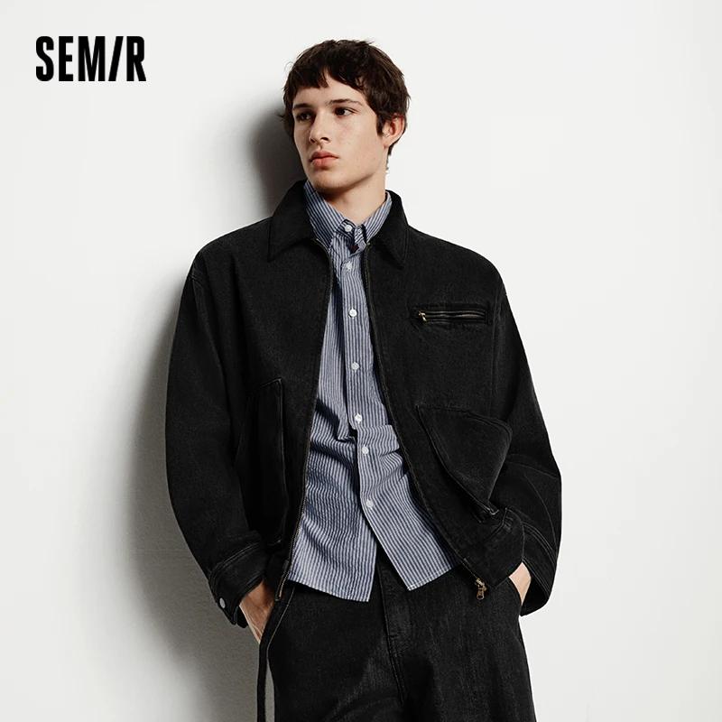 Semir Denim veste hommes Vintage Detroit Style vêtements de travail pur coton décontracté extérieur manteau 2025 automne hiver mode