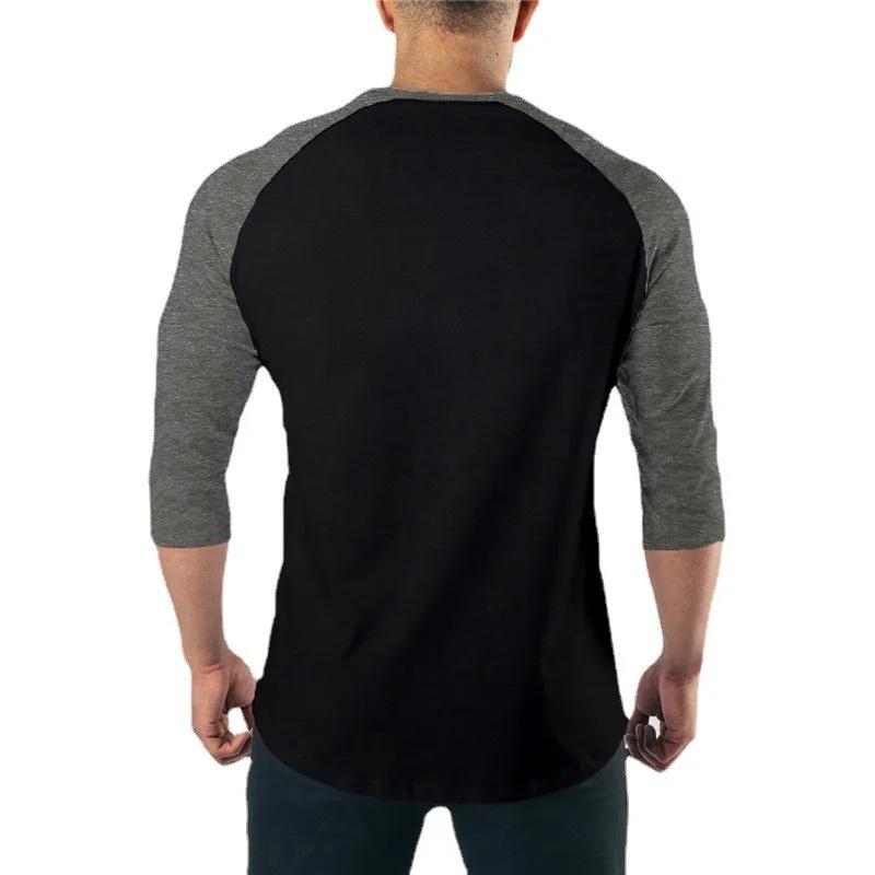 Économie en coton à manches trois-quarts pour hommes