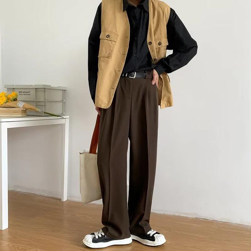 Pantalon de costume marron noir pour hommes
