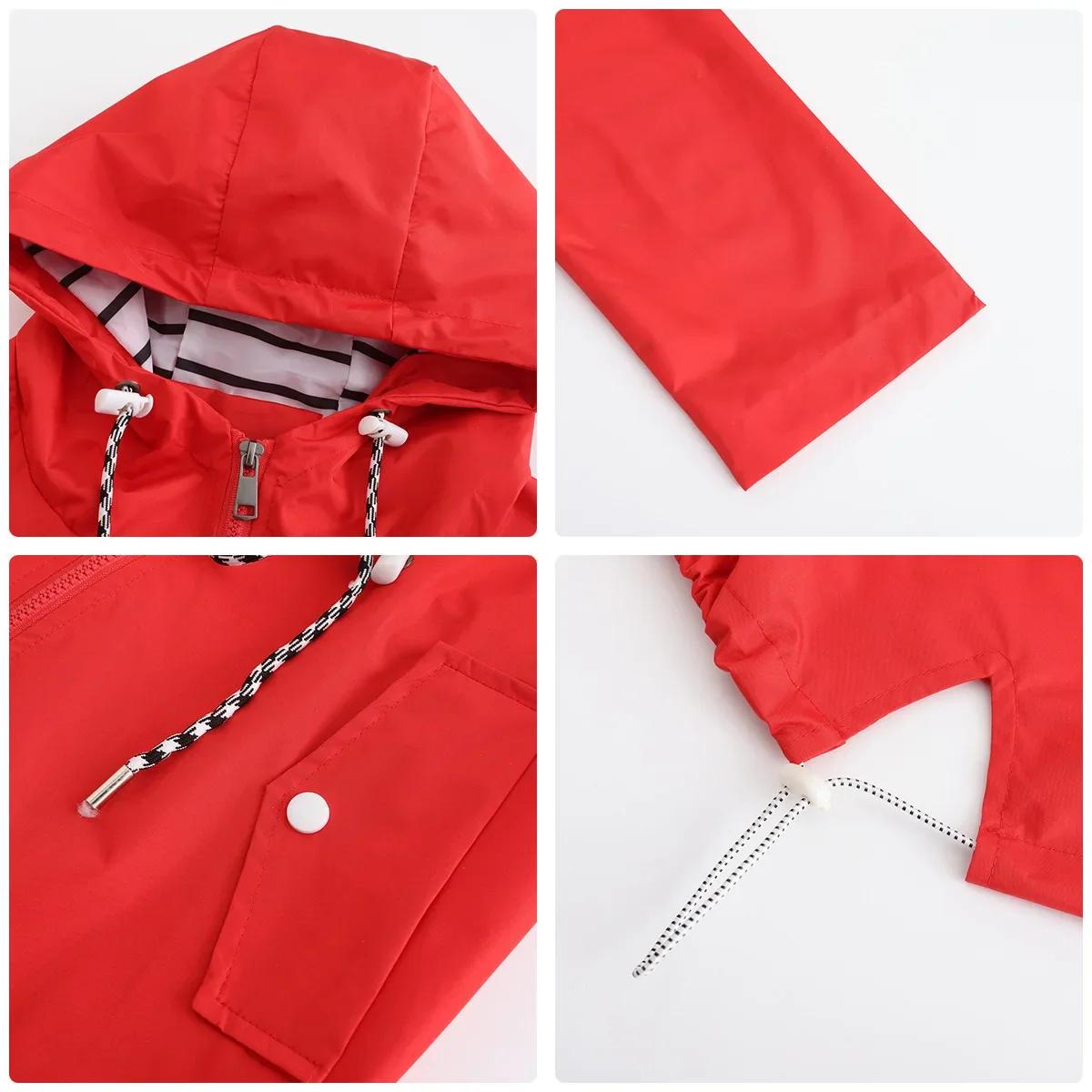 Veste à capuche imperméable bleue pour femmes