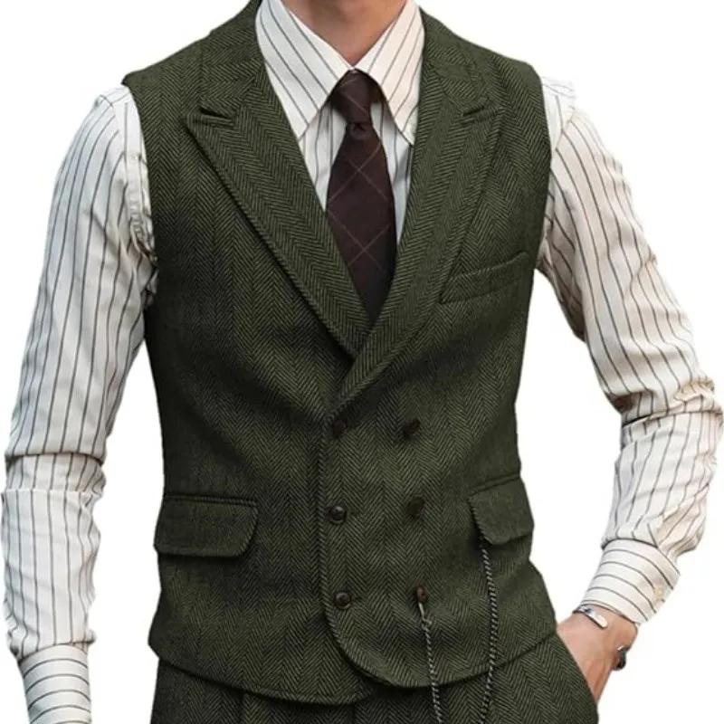 Gilet d'affaires en cuir suédé pour homme