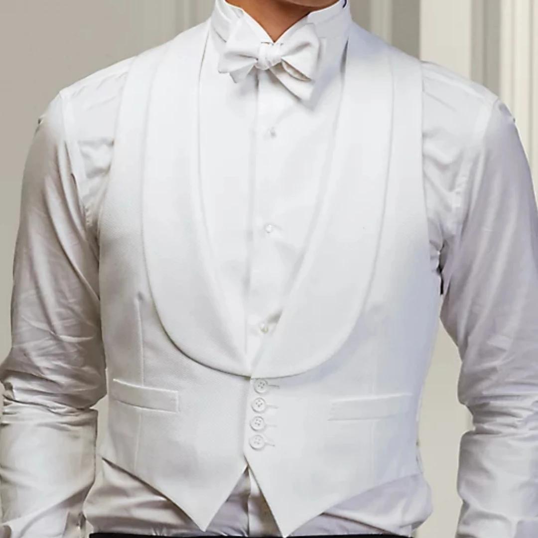 Gilet blanc avec revers pour hommes